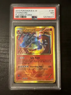 CHARIZARD - 136/135 Plasma Storm Shiny Holo Secret Rare Pokemon Card - PSA 7 Nm - Image 1