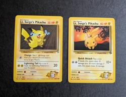 x2 NM Lt. Surge's Pikachu Gym Challenge & Heroes 84/132 & 81/132 Pokemon Card - Image 1