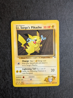 x2 NM Lt. Surge's Pikachu Gym Challenge & Heroes 84/132 & 81/132 Pokemon Card - Image 3