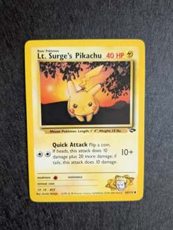 x2 NM Lt. Surge's Pikachu Gym Challenge & Heroes 84/132 & 81/132 Pokemon Card - Image 5