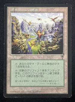 MTG JAPANESE Griffin Canyon- DAMAGED -Visions Magic the Gathering Card #163 - Image 1
