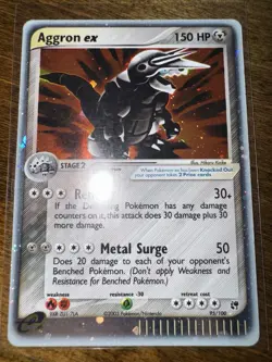 Pokemon TCG Aggron EX Sandstorm Holo Rare Card 95/100 LP Condition - Image 1