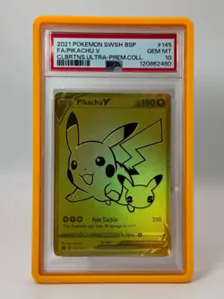 2021 Pokemon Celebrations Ultra Premium Collection Gold Pikachu V 145 PSA 10 - Image 1