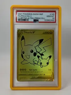 2021 Pokemon Celebrations Ultra Premium Collection Gold Pikachu V 145 PSA 10 - Image 2