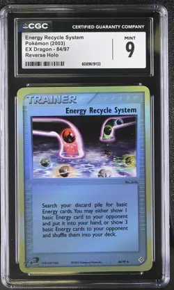 CGC 9 MINT Energy Recycle System 2003 EX Dragon 84/97 Reverse Holo Pokemon Card - Image 1