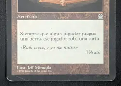 MTG SPANISH Horn of Greed- DAMAGED -Stronghold Magic the Gathering Card #135 - Image 4