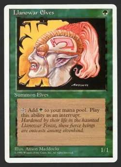 ***Llanowar Elves** MTG Alternate 4th Edition Magic Kid Icarus - Image 1