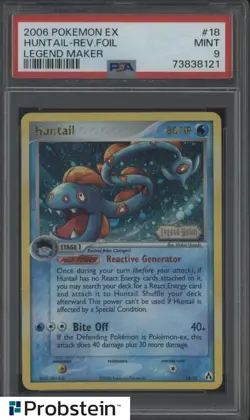 2006 Pokemon Ex Legend Maker #18 Huntail - Reverse Foil PSA 9 MINT - Image 1