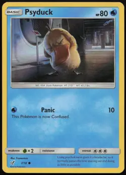 Psyduck 7/18 LP Detective Pikachu Common Holo Pokemon - Image 1