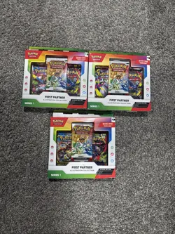 Pokemon TCG First Partner Illustration Collection Series 1 Box SEALED 3 Promos - Image 1