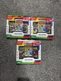 Pokemon TCG First Partner Illustration Collection Series 1 Box SEALED 3 Promos - Image 2