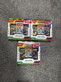 Pokemon TCG First Partner Illustration Collection Series 1 Box SEALED 3 Promos - Image 3