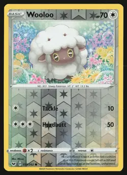 SWSH01: Sword & Shield Base Set Wooloo (153) #153/202 Reverse Holo Pokemon Card - Image 1