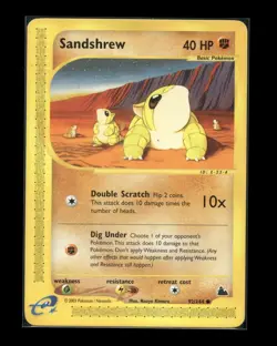 Pokemon Sandshrew Skyridge 92/144 2003 LP - Image 1