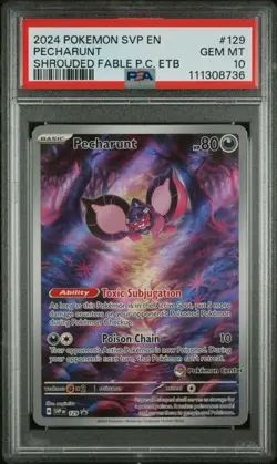 2024 POKEMON SVP EN-SV 129 POKEMON CENTER STAMP PECHARUNT PSA 10 - Image 1