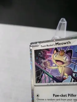 Pokemon TCG Team Rockets Meowth Cosmos Holo Fat Swirl 149/182 Destined Rivals NM - Image 5