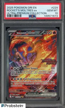 2025 Pokemon DRI EN Special Illustration Rare #229 Moltres Ex PSA 10 GEM MINT - Image 1