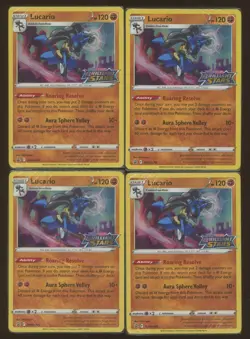 Lot (4) 2022 Pokemon SWSH Promo Brilliant Stars Pre-Release Lucario Holo Sealed - Image 1