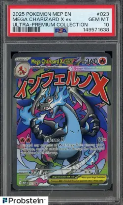 2025 Pokemon TCG MEP EN UPC #023 Mega Charizard X ex PSA 10 GEM MINT - Image 1