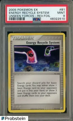 2005 Pokemon EX Unseen Forces Reverse Foil #81 Energy Recycle System PSA 9 - Image 1