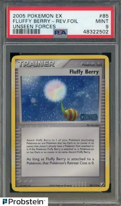 2005 Pokemon EX Unseen Forces #85 Fluffy Berry Reverse Foil PSA 9 MINT - Image 1