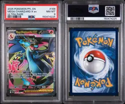 2025 POKEMON PFL EN-PHANTASMAL FLAMES ULTRA RARE #109 MEGA CHARIZARD X EX PSA 8 - Image 3