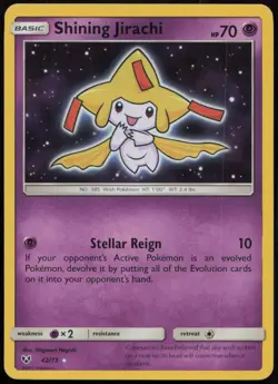 Shining Jirachi 42/73 LP Shining Legends Rare Shining Holo Pokemon - Image 1