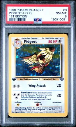 1999 POKEMON JUNGLE 1ST ED #8 PIDGEOT-HOLO PSA 8 - Image 1