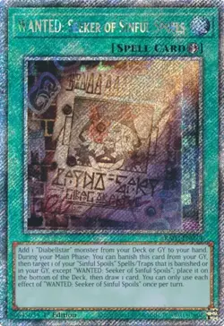 Yugioh! LP WANTED: Seeker of Sinful Spoils - RA03-EN074 - Platinum Secret Rare - - Image 1