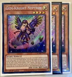 3x Near Mint Gem-Knight Nepyrim - BLMM-EN021 - Secret Rare - 1st Ed - YuGiOh - Image 1