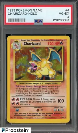 1999 Pokemon Game Base Set #4 Charizard Holo PSA 4 VG-EX - Image 1