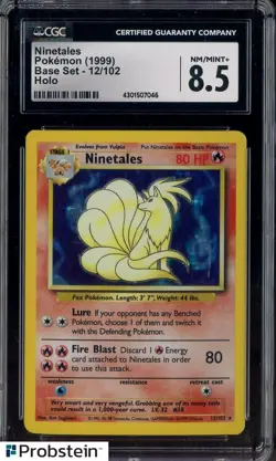 1999 Pokemon Base Set #12 Ninetales Holo CGC 8.5 NM-MT+ - Image 1