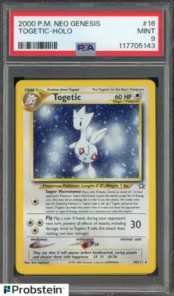 2000 Pokemon Neo Genesis #16 Togepic Holo PSA 9 MINT - Image 1