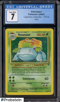 2002 Pokemon Legendary Collection #18 Venusaur Holo CGC 7 NM - Image 1