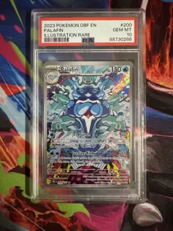 Pokemon Palafin SV03 Obsidian Flames 200/197 Illustration Rare Holo PSA 10 - Image 1