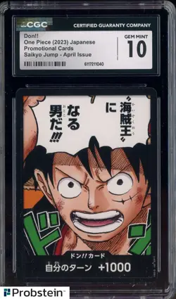 2023 One Piece Japanese Promotional Cards Saikyo Jump April Issue Don!! CGC 10 - Image 1