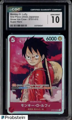 2022 One Piece Japanese Straw Hat Crew ST01-012 Monkey D Luffy SR CGC 10 - Image 1