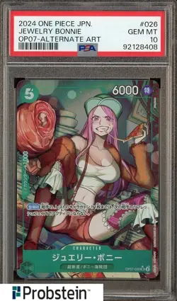 2024 One Piece OP07 Alternate Art #026 Jewelry Bonney PSA 10 GEM MINT - Image 1