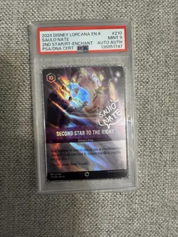 Disney Lorcana Second Star to the Right Enchanted 210/204 PSA 9 Auto PSA/DNA - Image 3