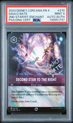 Disney Lorcana Second Star to the Right Enchanted 210/204 PSA 9 Auto PSA/DNA - Image 5