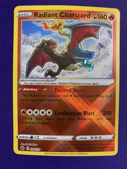 Heavily Played Radiant Charizard 020/159 Pokemon Card Listing B - Image 1