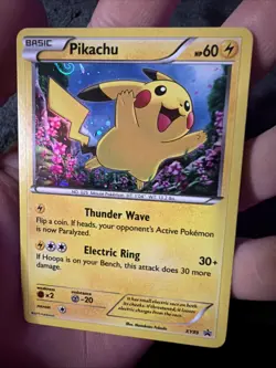 Pokemon Pikachu TCG XY89 Black Star Promo Holo Card HD swirl - Image 1