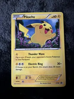 Pokemon Pikachu TCG XY89 Black Star Promo Holo Card HD swirl - Image 3