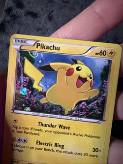 Pokemon Pikachu TCG XY89 Black Star Promo Holo Card HD swirl - Image 4