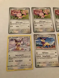 Lot Of 6 Skitty and Delcatty Pokemon Cards - Image 2