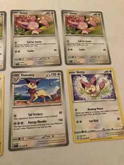 Lot Of 6 Skitty and Delcatty Pokemon Cards - Image 3