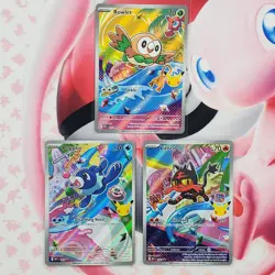 Rowlett 043 + Litten 044 + Popplio 045 - First Partner Pokemon Cards #L445 - Image 1