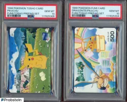 1998 Pokemon Fumi Card Dragonite Pikachu Fumi Tosho Sequential PSA 10 Set (2) - Image 1