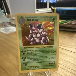Pokemon TCG Nidoking Holo Rare 90 HP Base Set 011/102 1999 English Card - Image 1