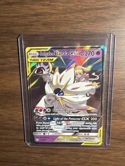 Pokemon TCG Solgaleo & Lunala GX Holo Card 75/236 Sun & Moon Cosmic Eclipse - Image 1